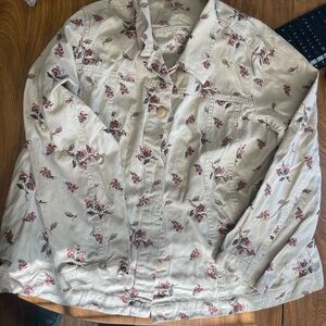 Floral denim jacket